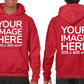 Red Hoodie customised with image on the front and back
