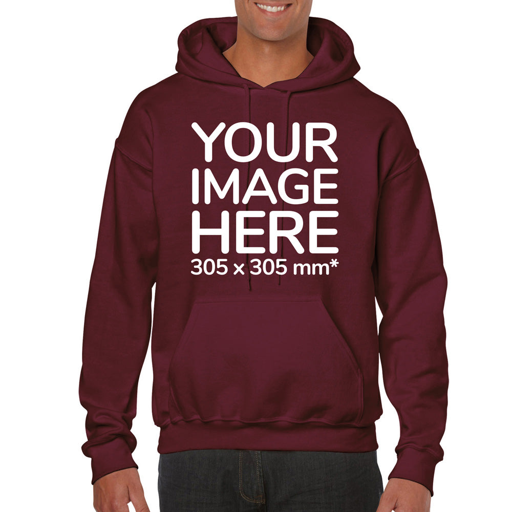 Burgundy Hoodie customised with image on the front