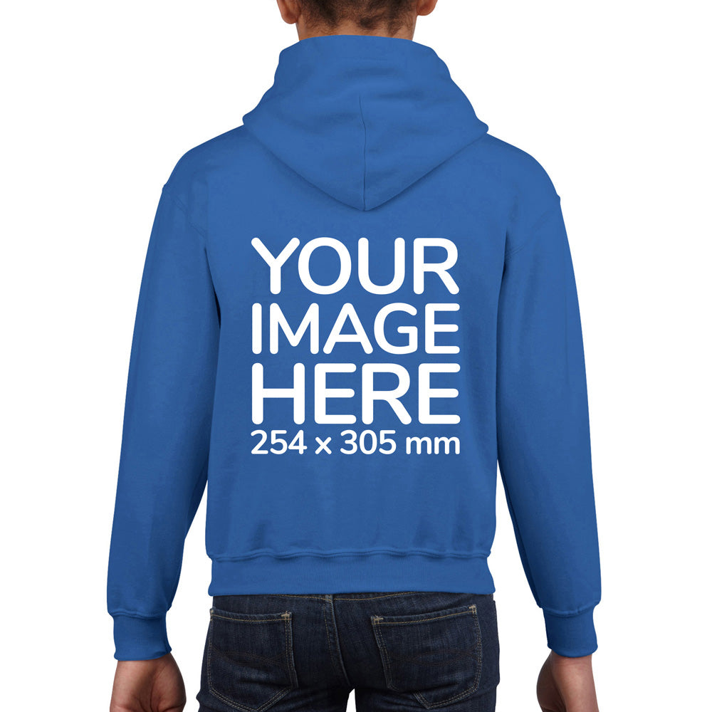 Light Blue Kids Hoodies - with image area on back