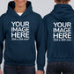 Dark Blue Kids Hoodies - with image area on front and back