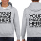 Light Gray Kids Hoodies - with image area on front and back