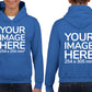 Light Blue Kids Hoodies - with image area on front and back