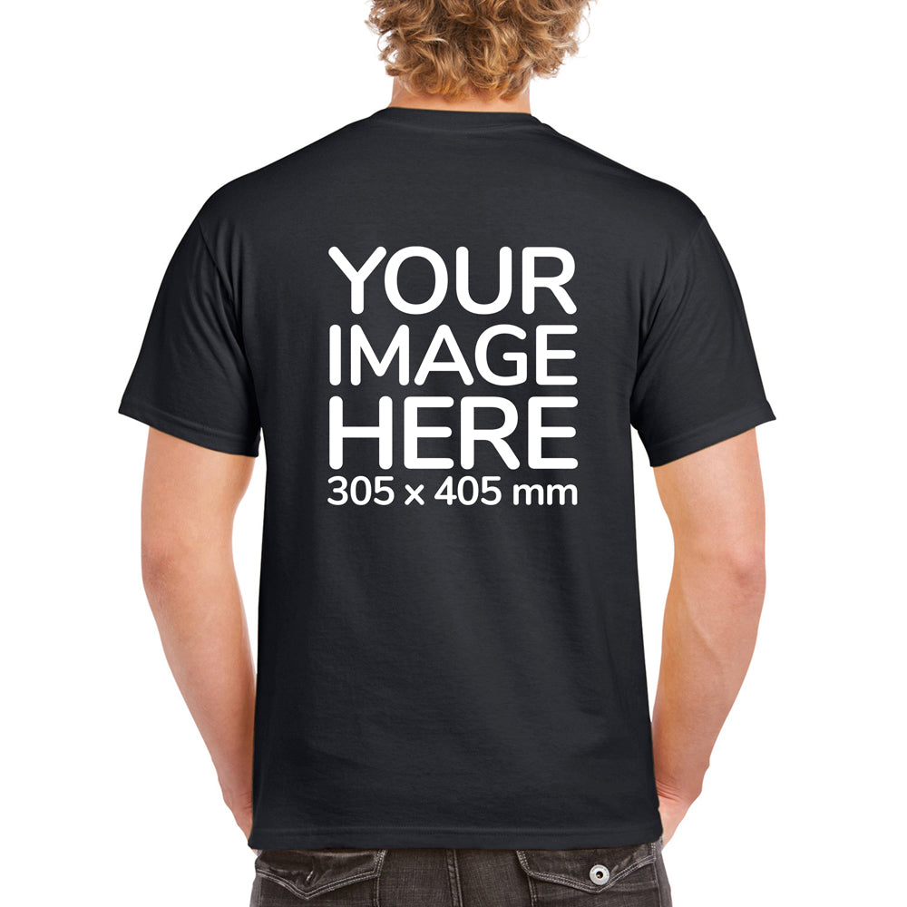 Black Men's T-Shirt - customised with image on back 