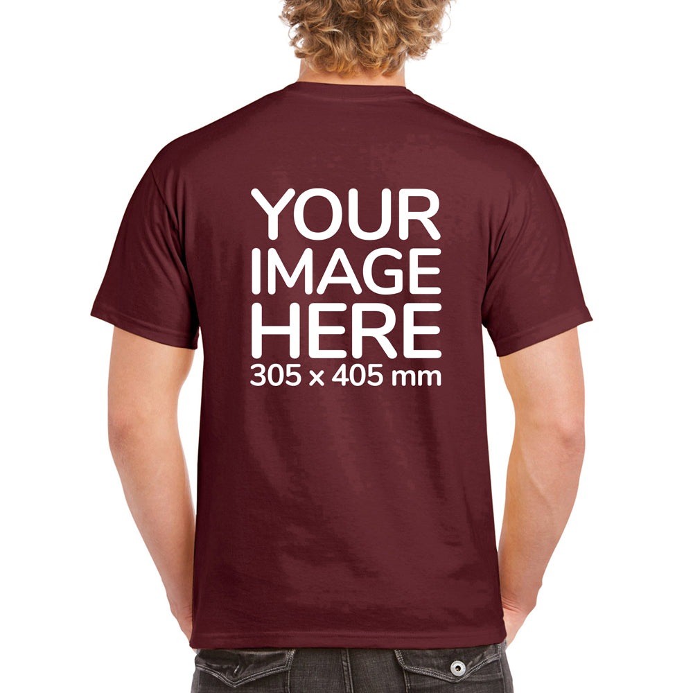 Burgundy Men's T-Shirt - customised with image on back