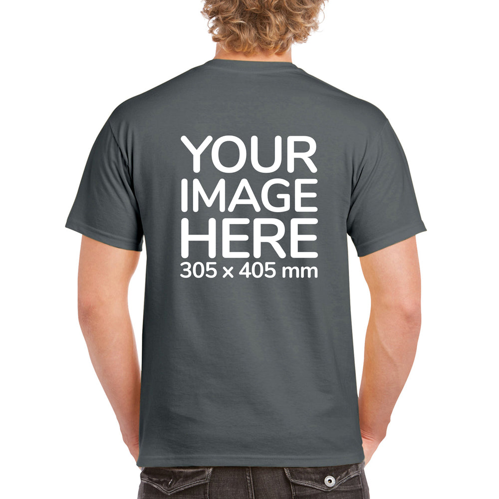 Gray Men's T-Shirt - customised with image on back 