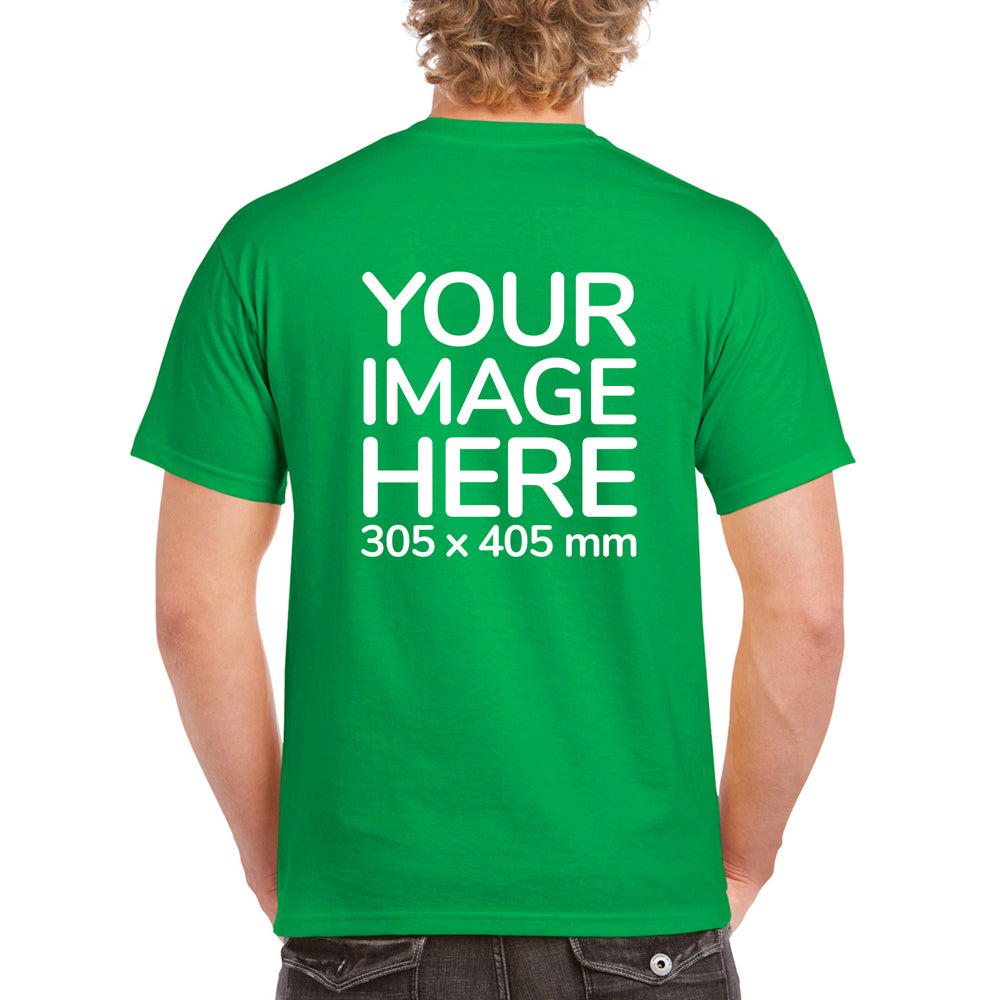 Green Men's T-Shirt - customised with image on back 