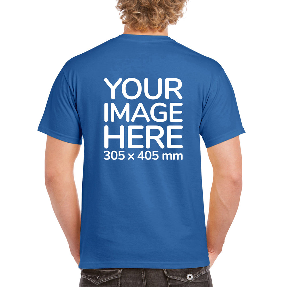 Light Blue Men's T-Shirt - customised with image on back 