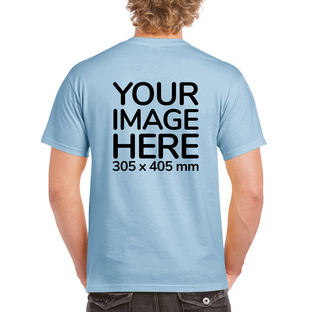 Sky Blue Men's T-Shirt - customised with image on back