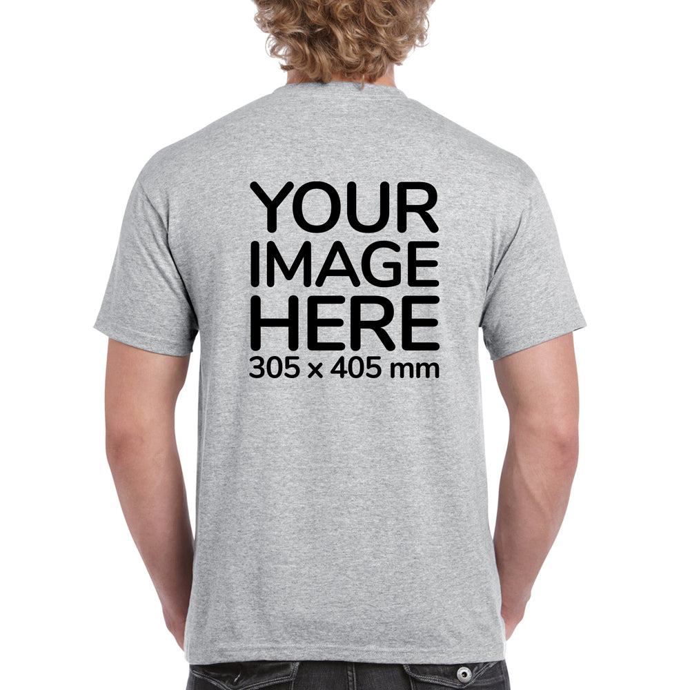 Light Gray Men's T-Shirt - customised with image on back 