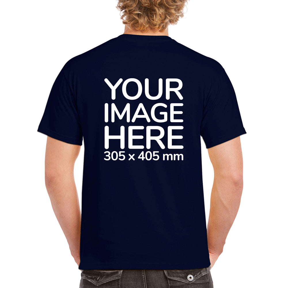 Dark Blue Men's T-Shirt - customised with image on back 