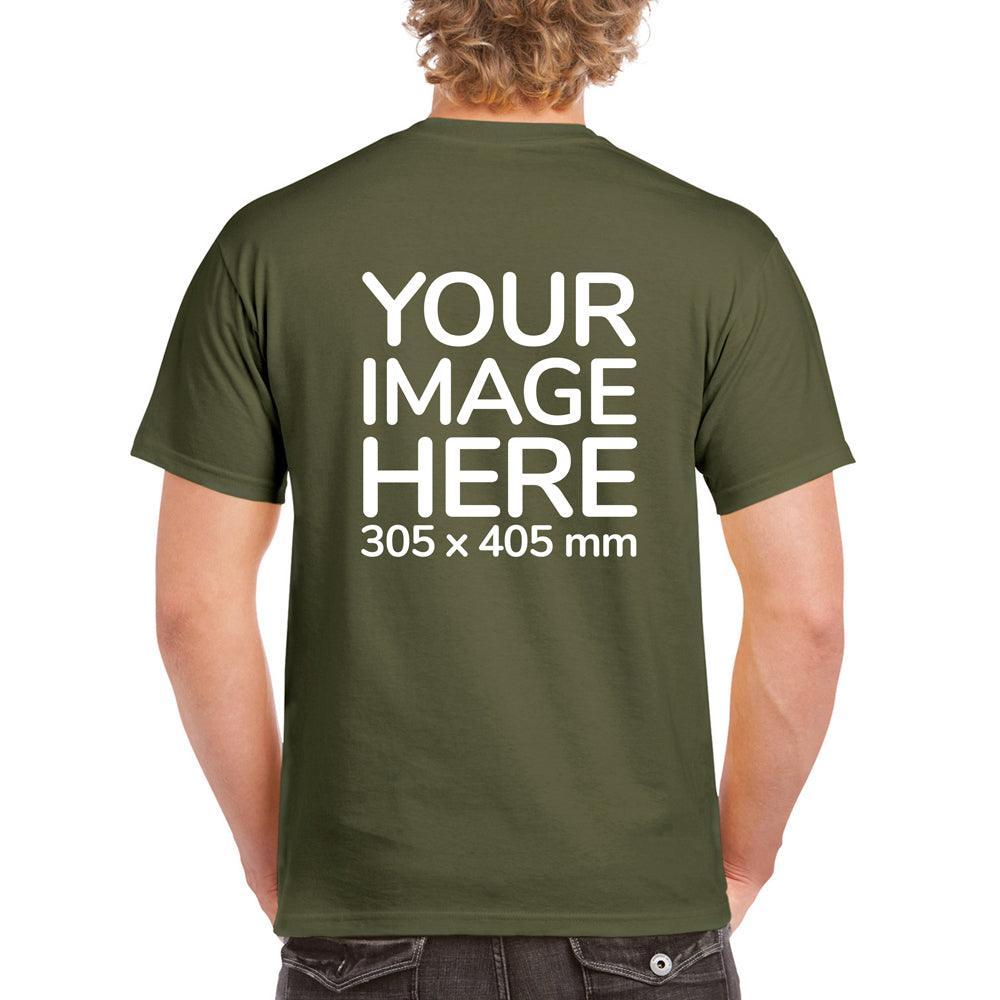 Olive colour Men's T-Shirt - customised with image on back 