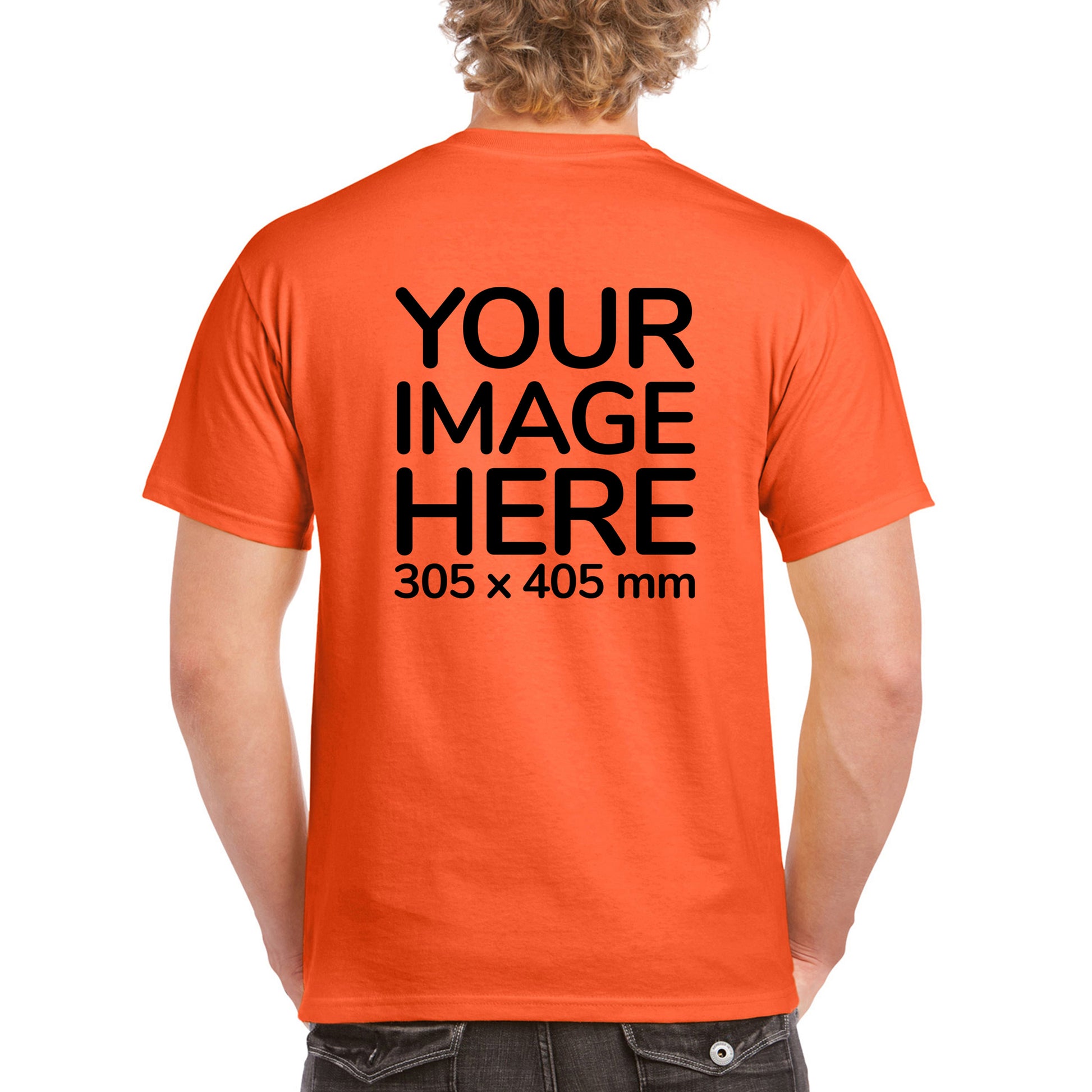 Orange Men's T-Shirt - customised with image on back 