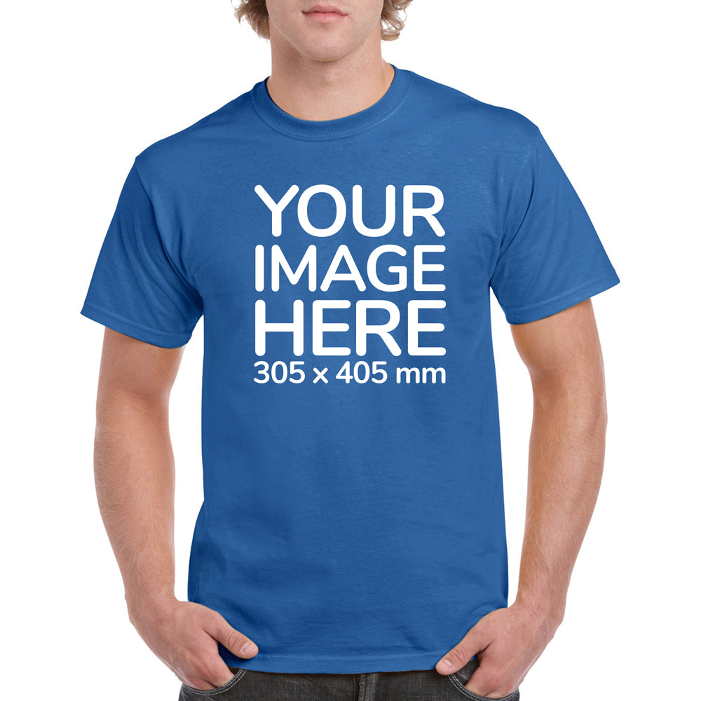 Blue Men's T-Shirt - customised with image on front side