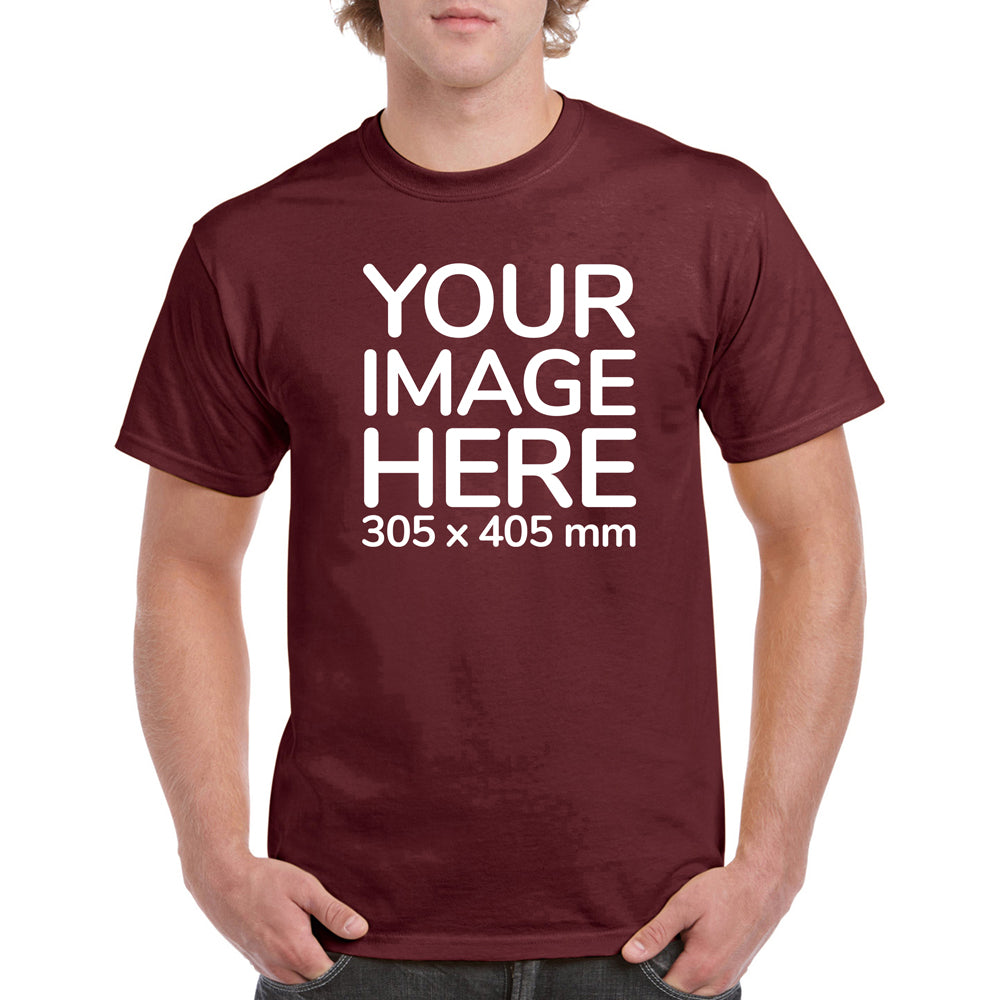 Burgundy Men's T-Shirt - customised with image on front side