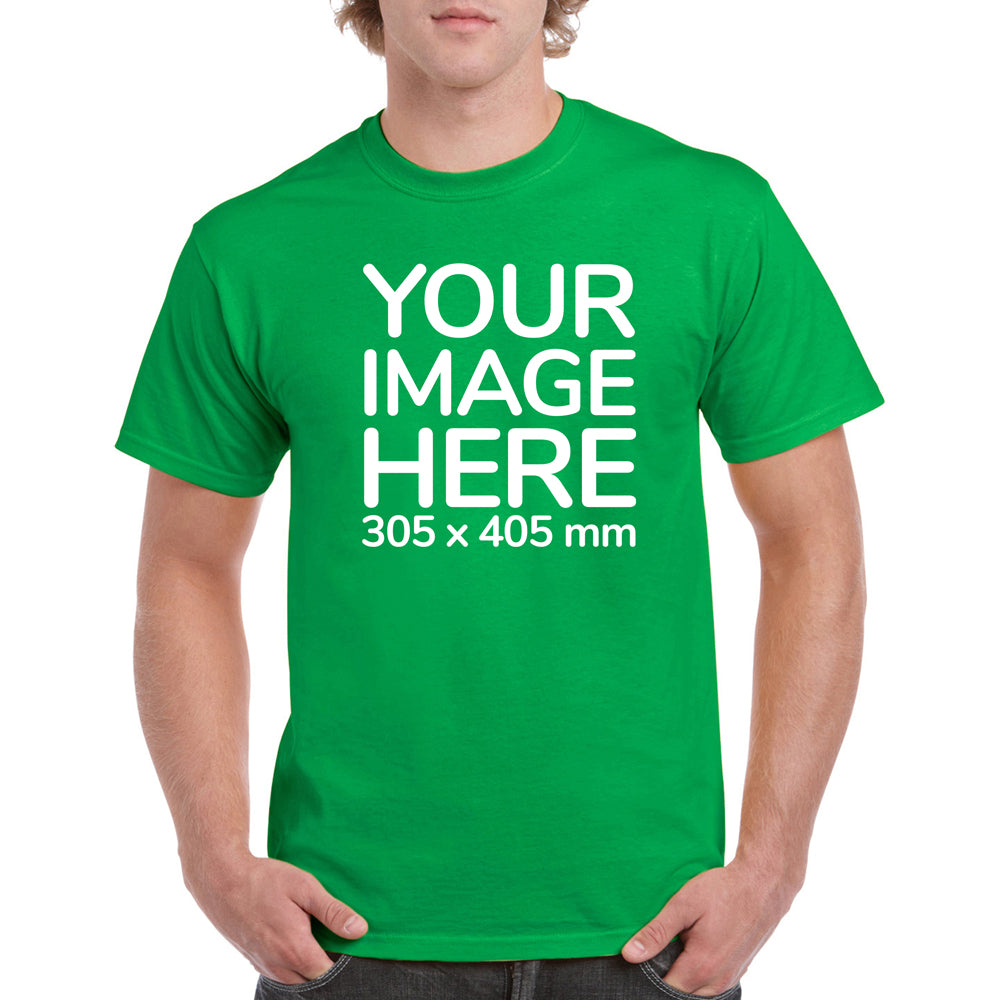 Green Men's T-Shirt - customised with image on front side