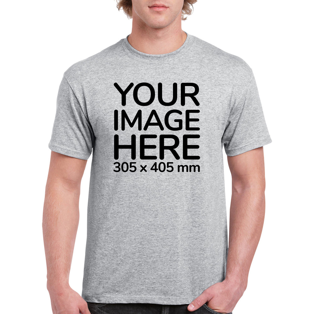 Light Gray Men's T-Shirt - customised with image on front side
