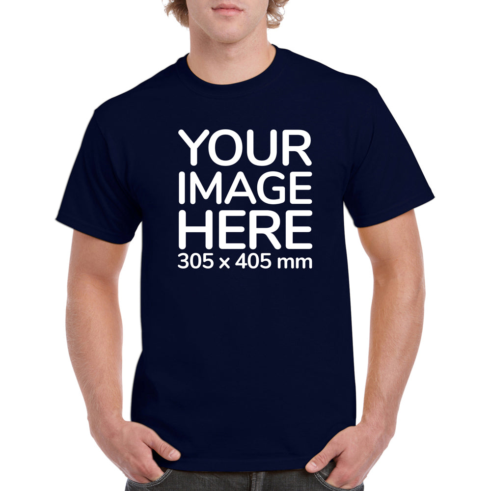 Dark Blue Men's T-Shirt - customised with image on front side