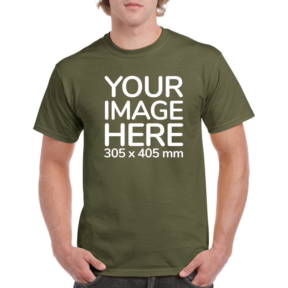 Olive colour Men's T-Shirt - customised with image on front side