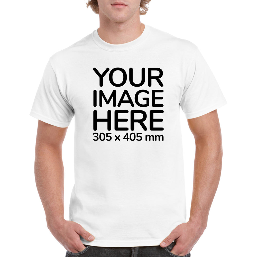 White Men's T-Shirt - customised with image on front side