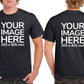 Black Men's T-Shirt - customised with image on front and back