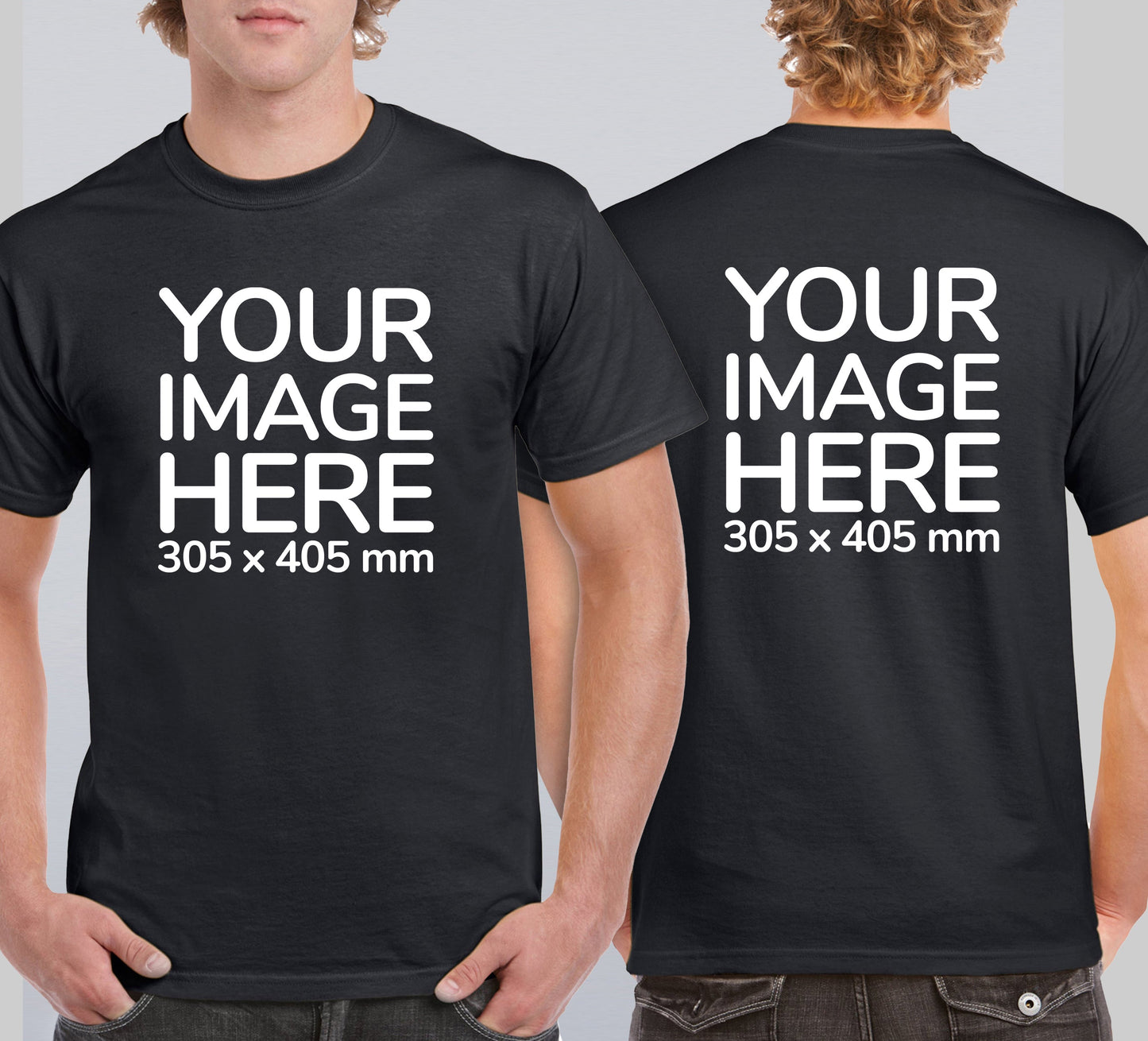 Black Men's T-Shirt - customised with image on front and back