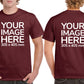 Burgundy Men's T-Shirt - customised with image on front and back