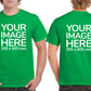 Green Men's T-Shirt - customised with image on front and back