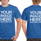 Blue Men's T-Shirt - customised with image on front and back