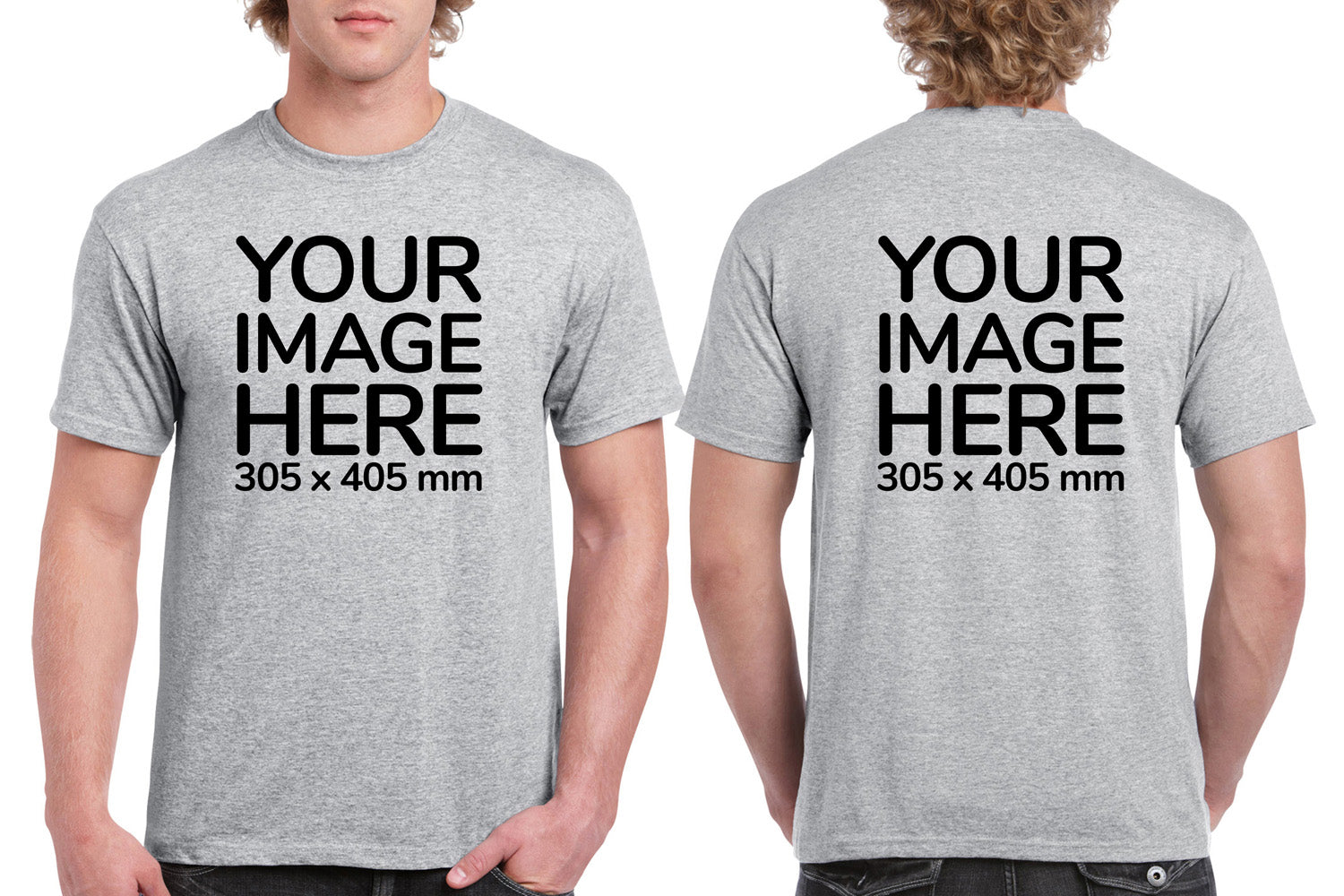 Light Gray Men's T-Shirt - customised with image on front and back