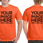 Orange Men's T-Shirt - customised with image on front and back