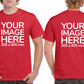 Red Men's T-Shirt - customised with image on front and back
