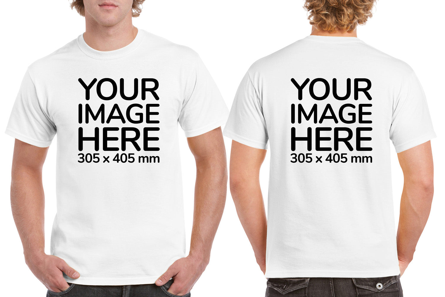 White Men's T-Shirt - customised with image on front and back