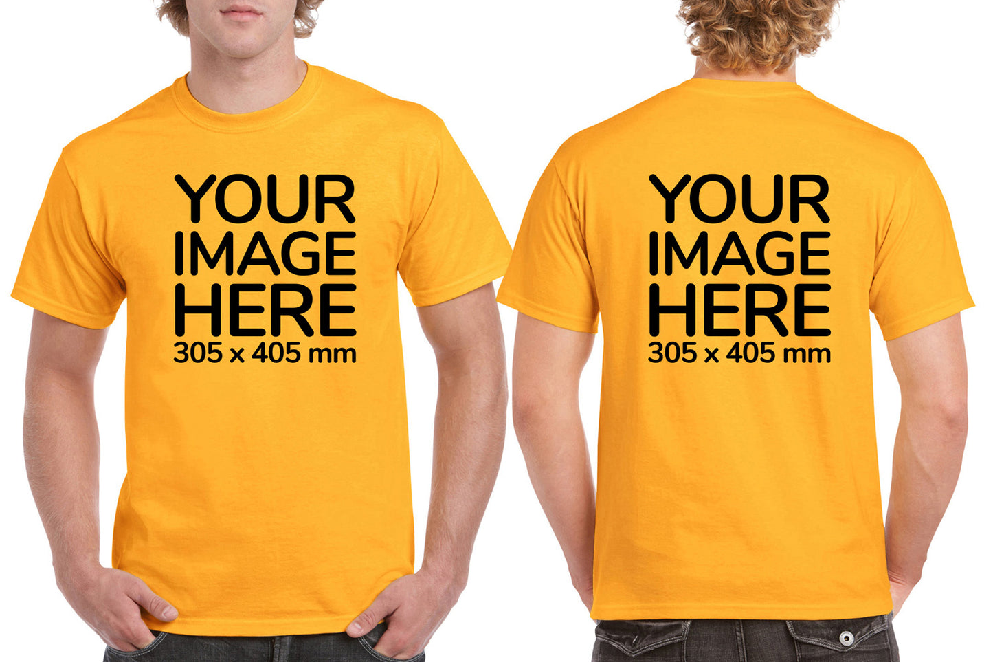Yellow Men's T-Shirt - customised with image on front and back