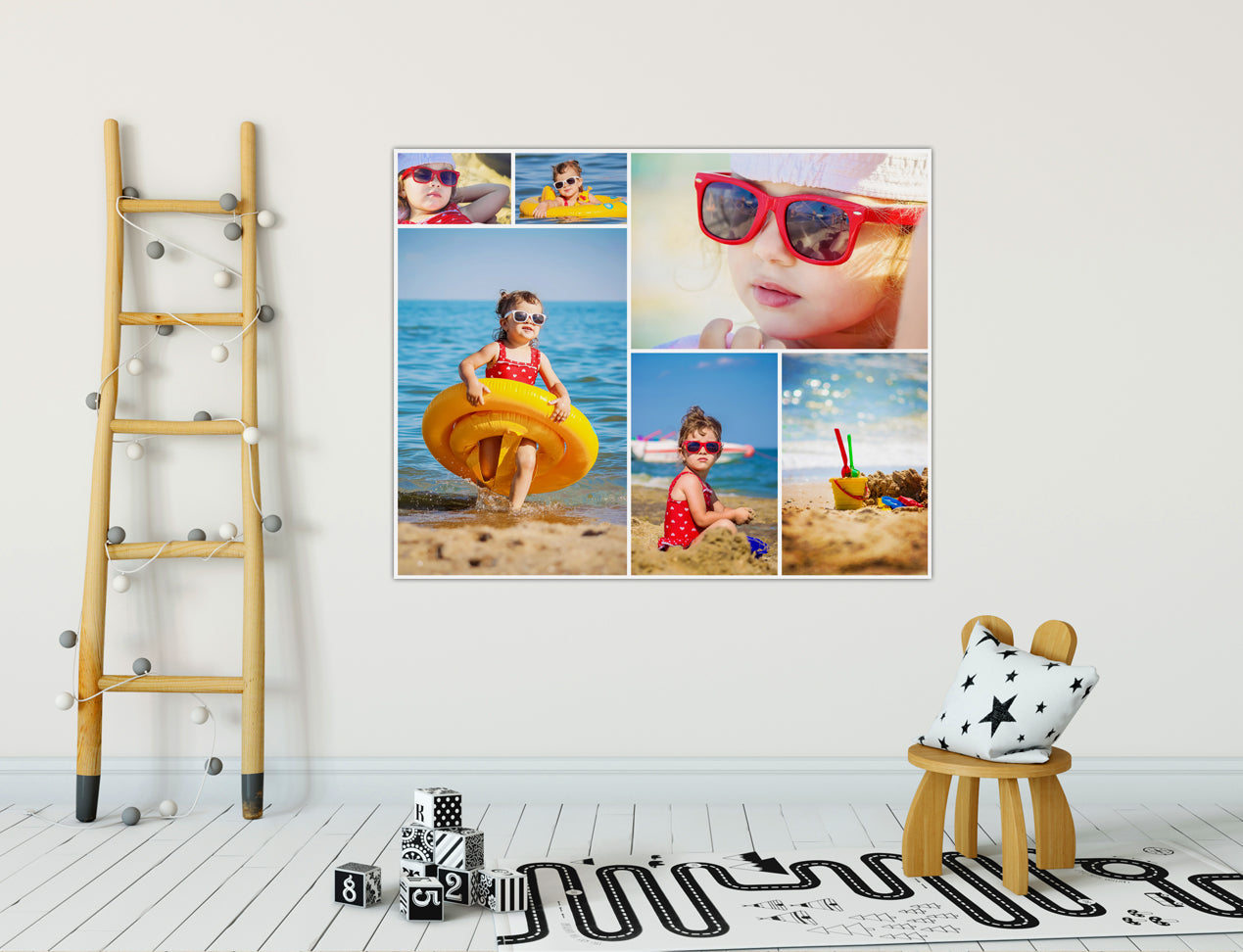 Custom Poster Prints hanging on Wall of Kid's room. Custom Posters.