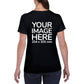 Black Custom Women's T-Shirt - personalised with image printed on back side