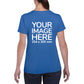 Blue Custom Women's T-Shirt - personalised with image printed on back side