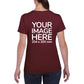 Burgundy Custom Women's T-Shirt - personalised with image printed on back side