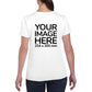 White Custom Women's T-Shirt - personalised with image printed on back side