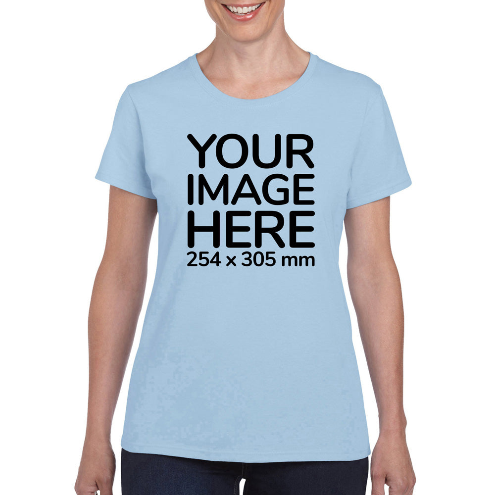 Blue Custom Women's T-Shirt - personalised with image on front side