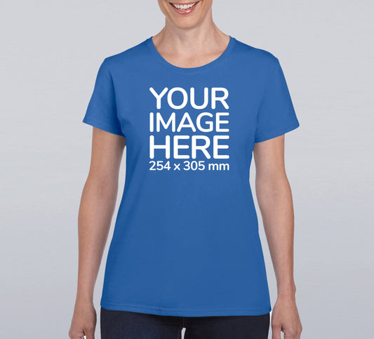 Light Blue Custom Women's T-Shirt - personalised with image on front side