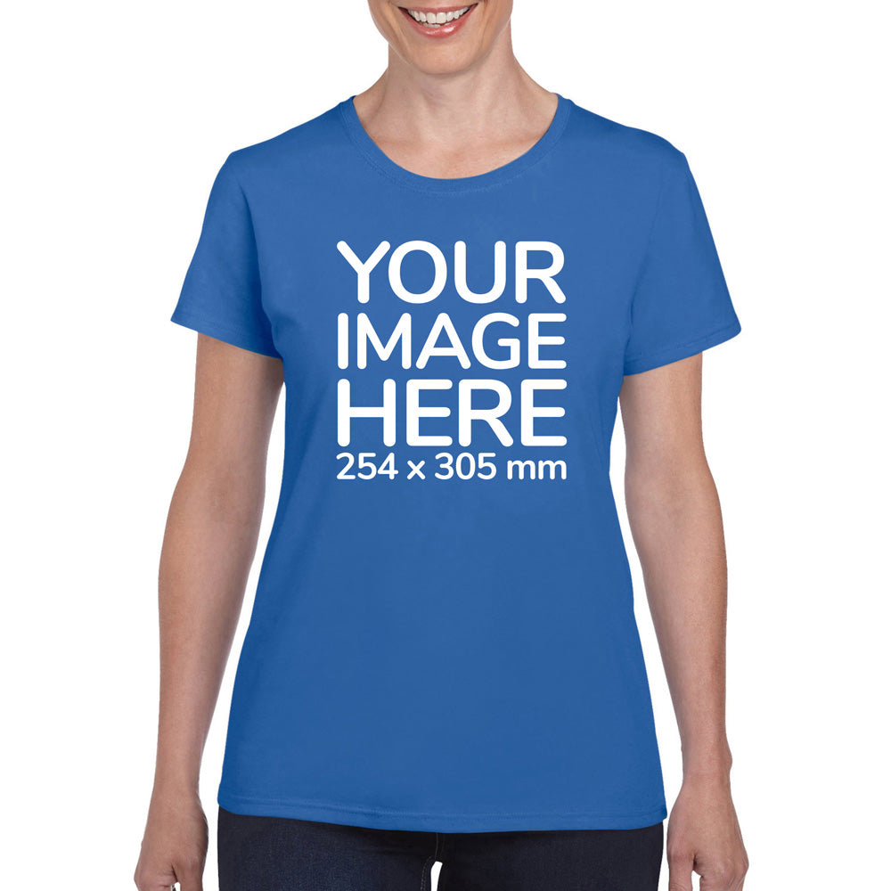 Light Blue Custom Women's T-Shirt - personalised with image on front side