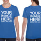 Blue Custom Women's T-Shirt - personalised with image printed on front and back side