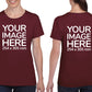 Burgundy Custom Women's T-Shirt - personalised with image printed on front and back side