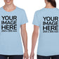 Light Blue Custom Women's T-Shirt - personalised with image printed on front and back side