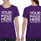 Purple Custom Women's T-Shirt - personalised with image printed on front and back side