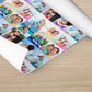 Custom Wrapping Paper with collage of images rolled up before using for gift wrap.
