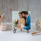Table-top Acrylic Print sitting on a metal easel