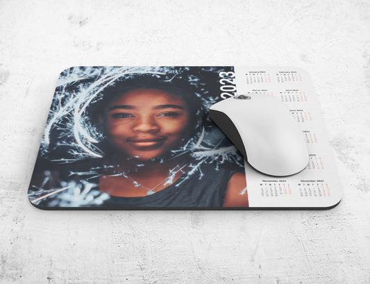 Mousepad Calendar customised with photo of boy