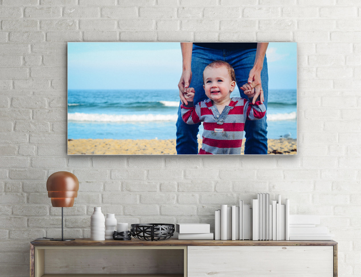 Panoramic Metal Print with Kids image hanging on Wall