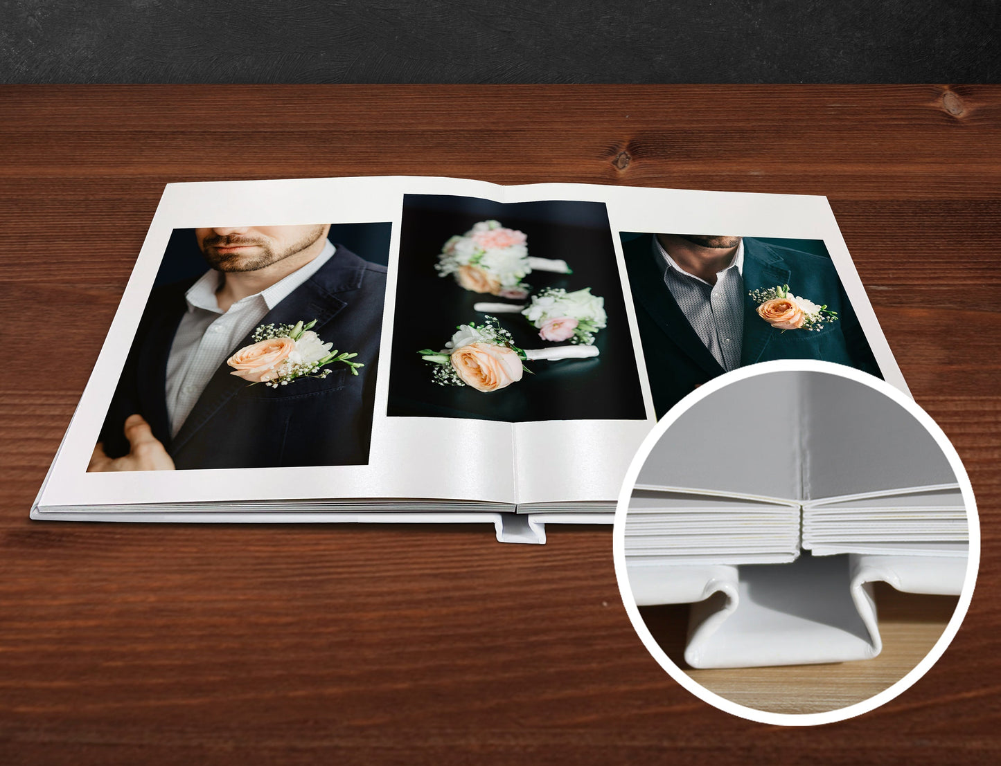 A Seamless Hard Cover Photo Book-Pro on display. Ideal as a Wedding Book.